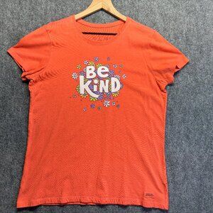 Orange Life is Good crusher Tshirt size L